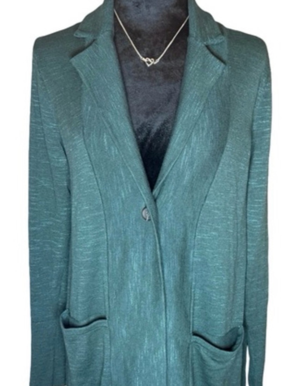 J. Jill Teal Long Knit Blazer Cardigan